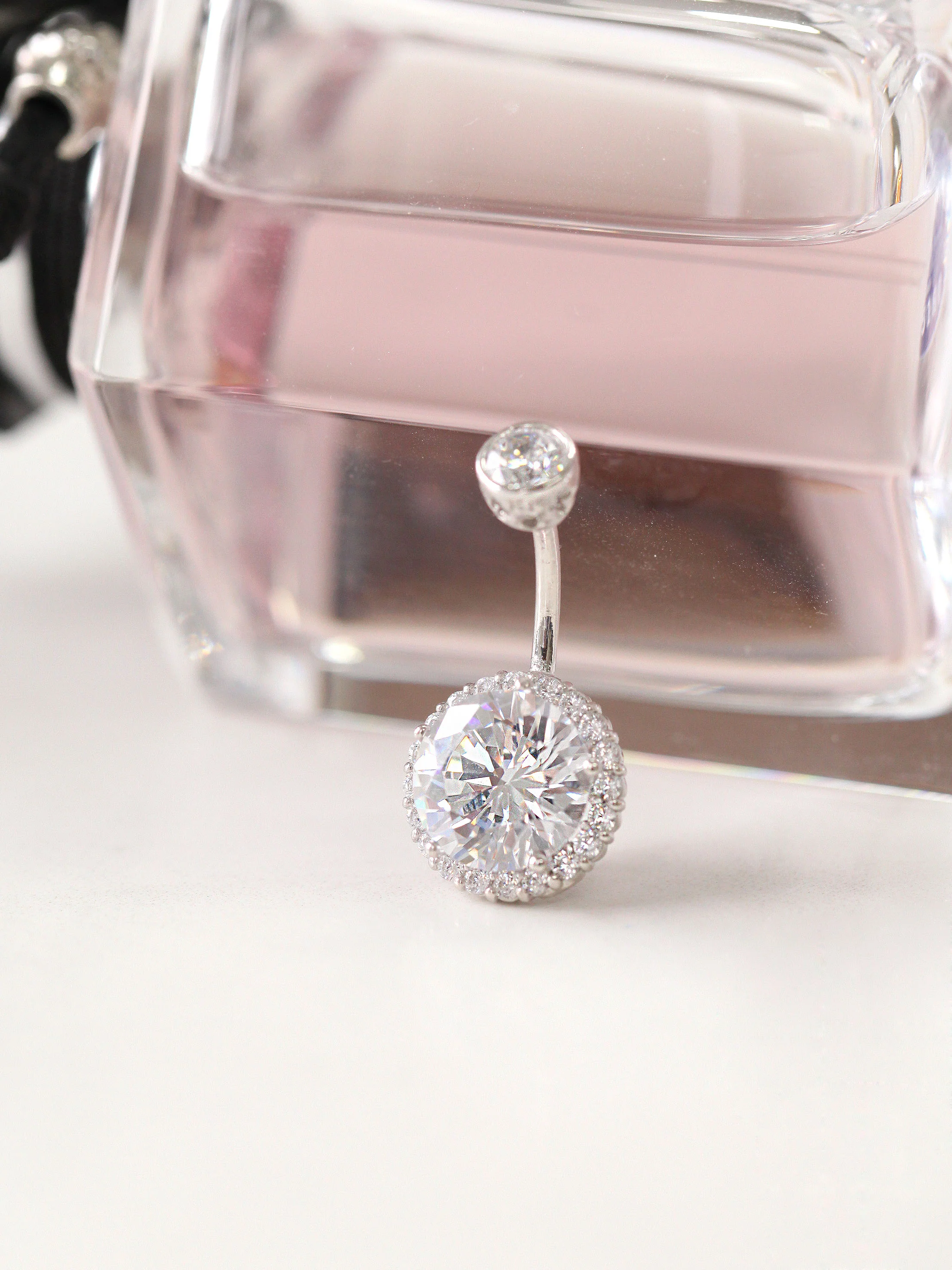 14K Gold Cubic Belly Button Piercing 18G16G - Image 5