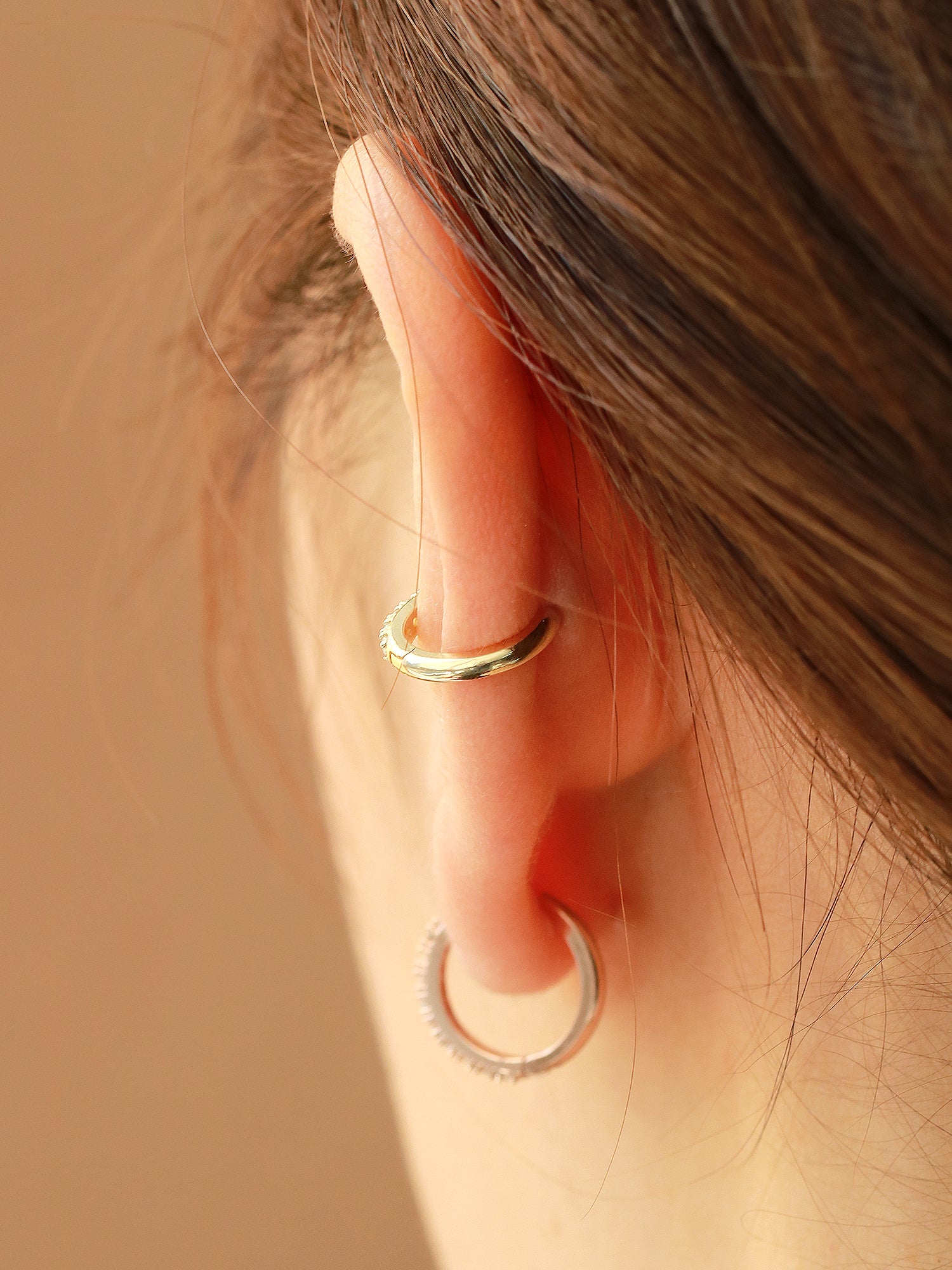 14K Gold Conch Hoop Earring 16G - Image 6