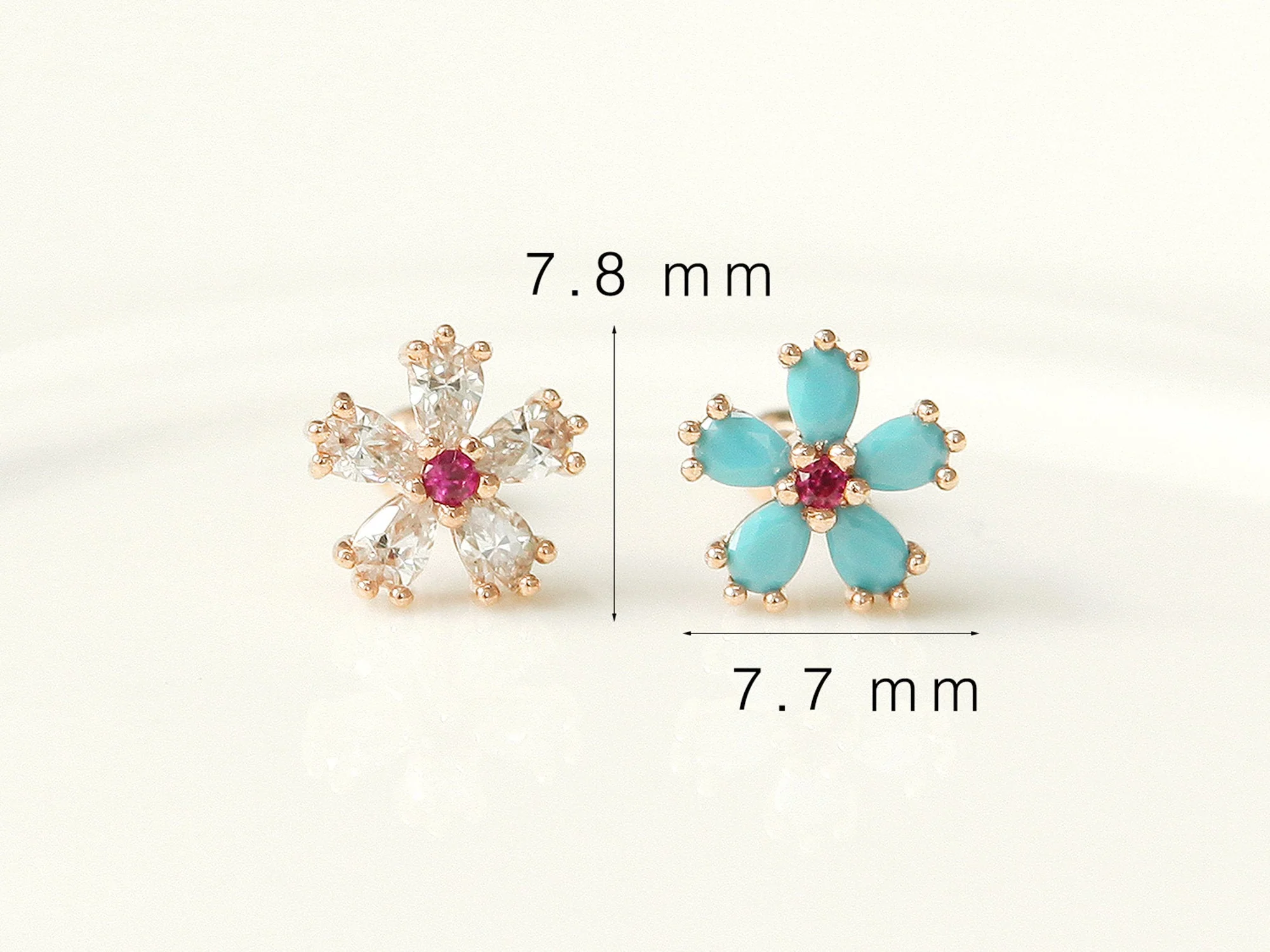 14K Gold Cosmos Cartilage Earring 18g16g - Image 11