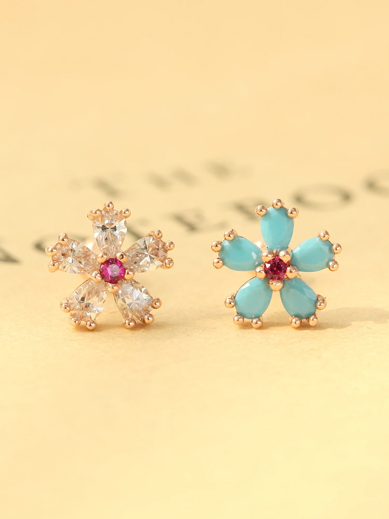 14K Gold Cosmos Cartilage Earring 18g16g - Image 5