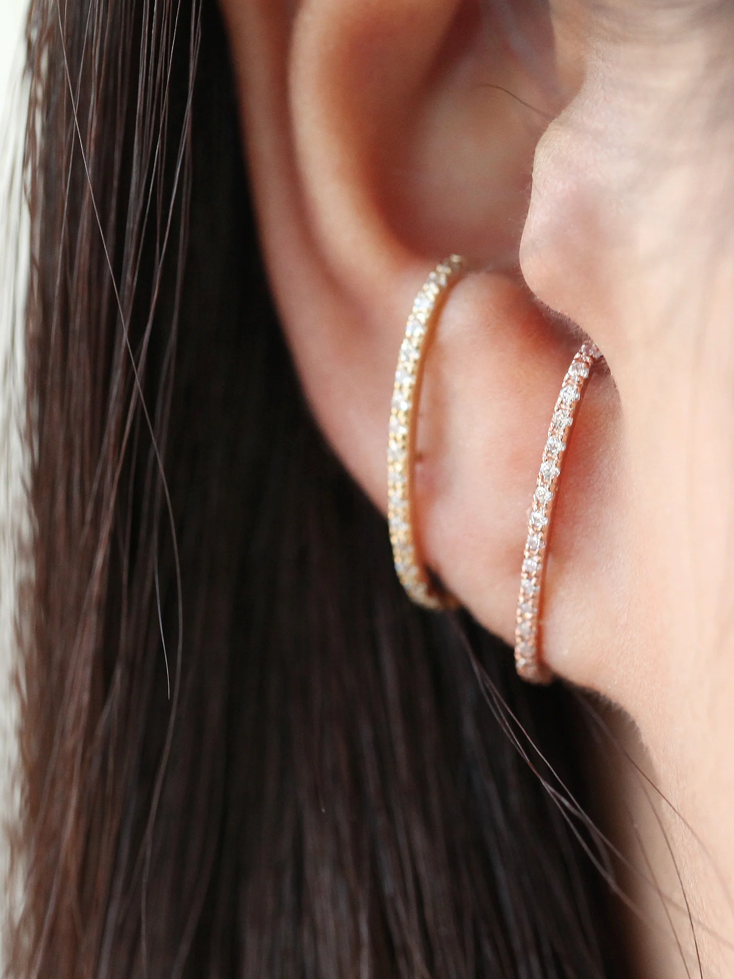 14K Gold Cubic ear cuff wrap earring 20g - Image 7