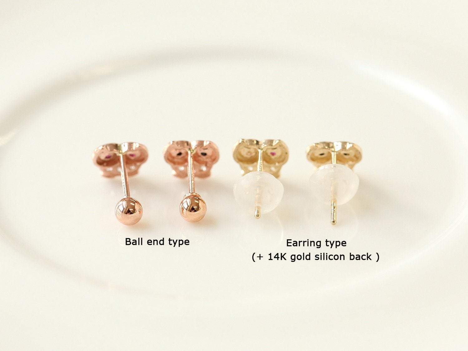 14K Gold Dia Square Drop Earring 20G - Image 7