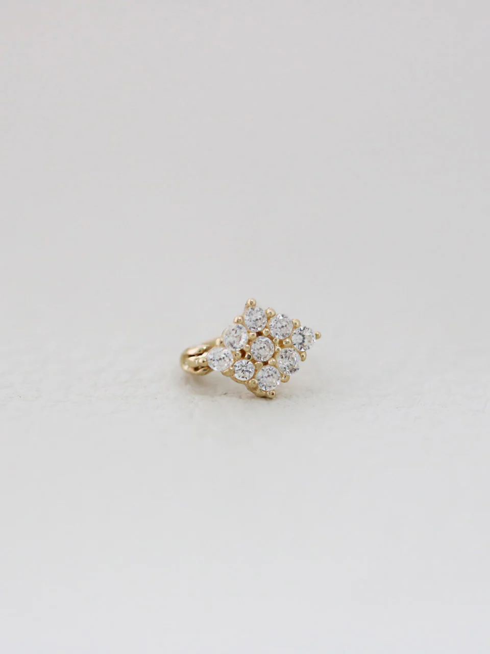 14K Gold Diamond Cartilage Hoop Earring - Image 4