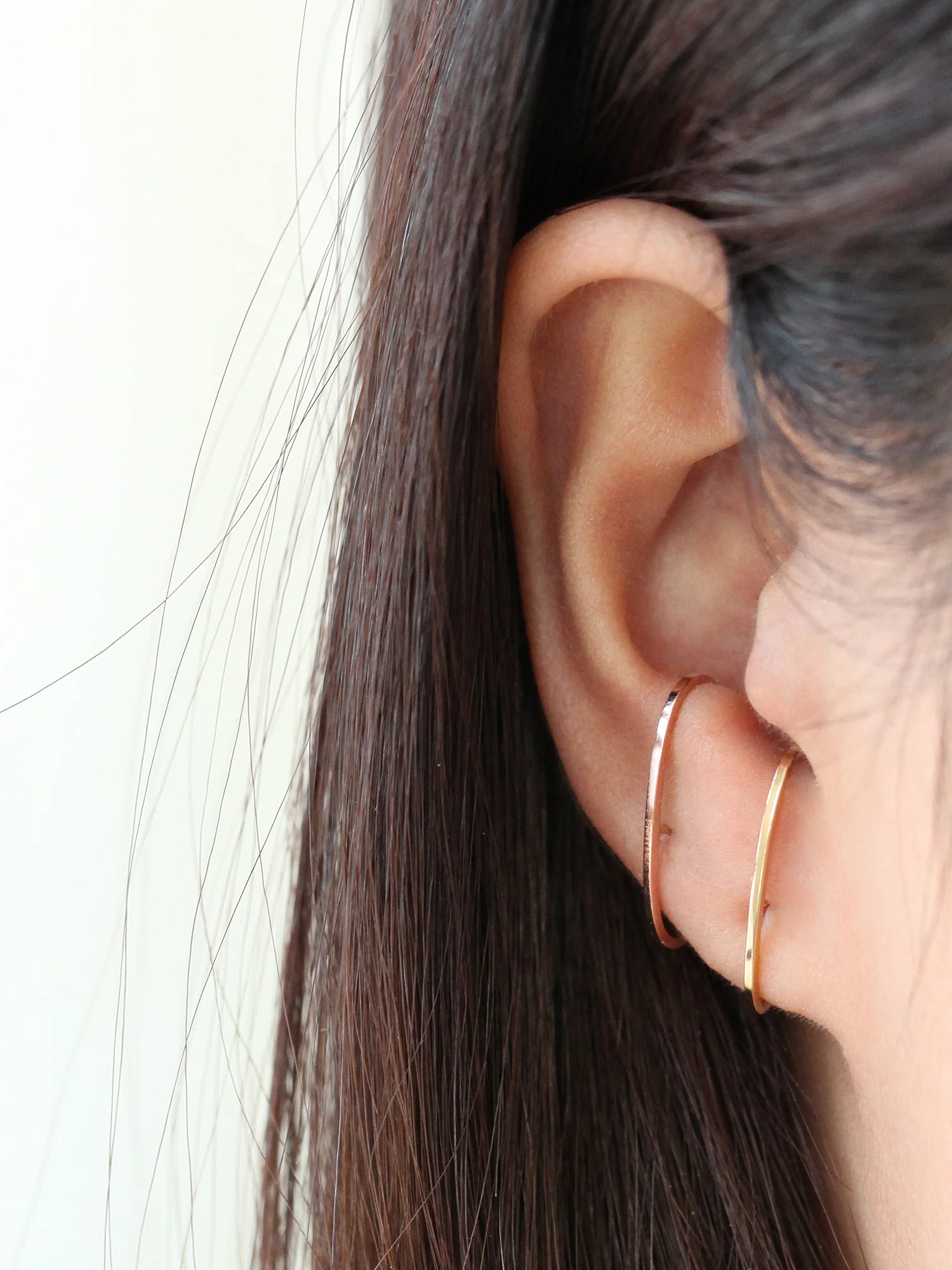 14K Gold Plain Ear Cuff Wrap Cartilage Earring 20G - Image 7