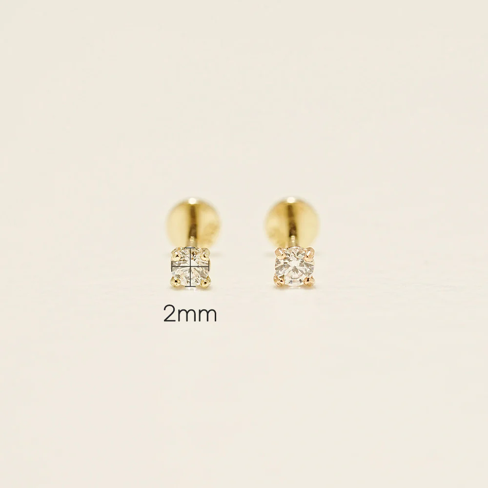 14K Gold Moissanite Nose Internally Threaded Labret Piercing 20G - Image 12
