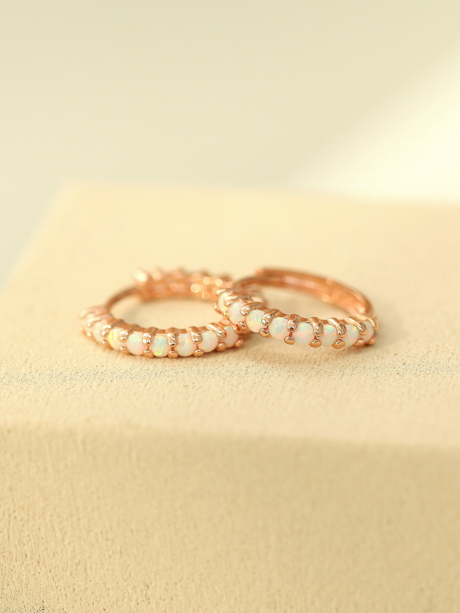 14K Gold Opal Cartilage Hoop Earring - Image 9
