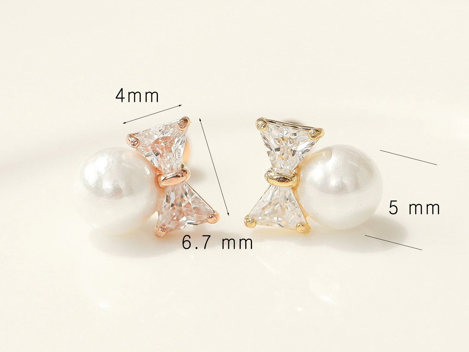 14K Gold Pearl Ribbon Cartilage Earring 20G - Image 10
