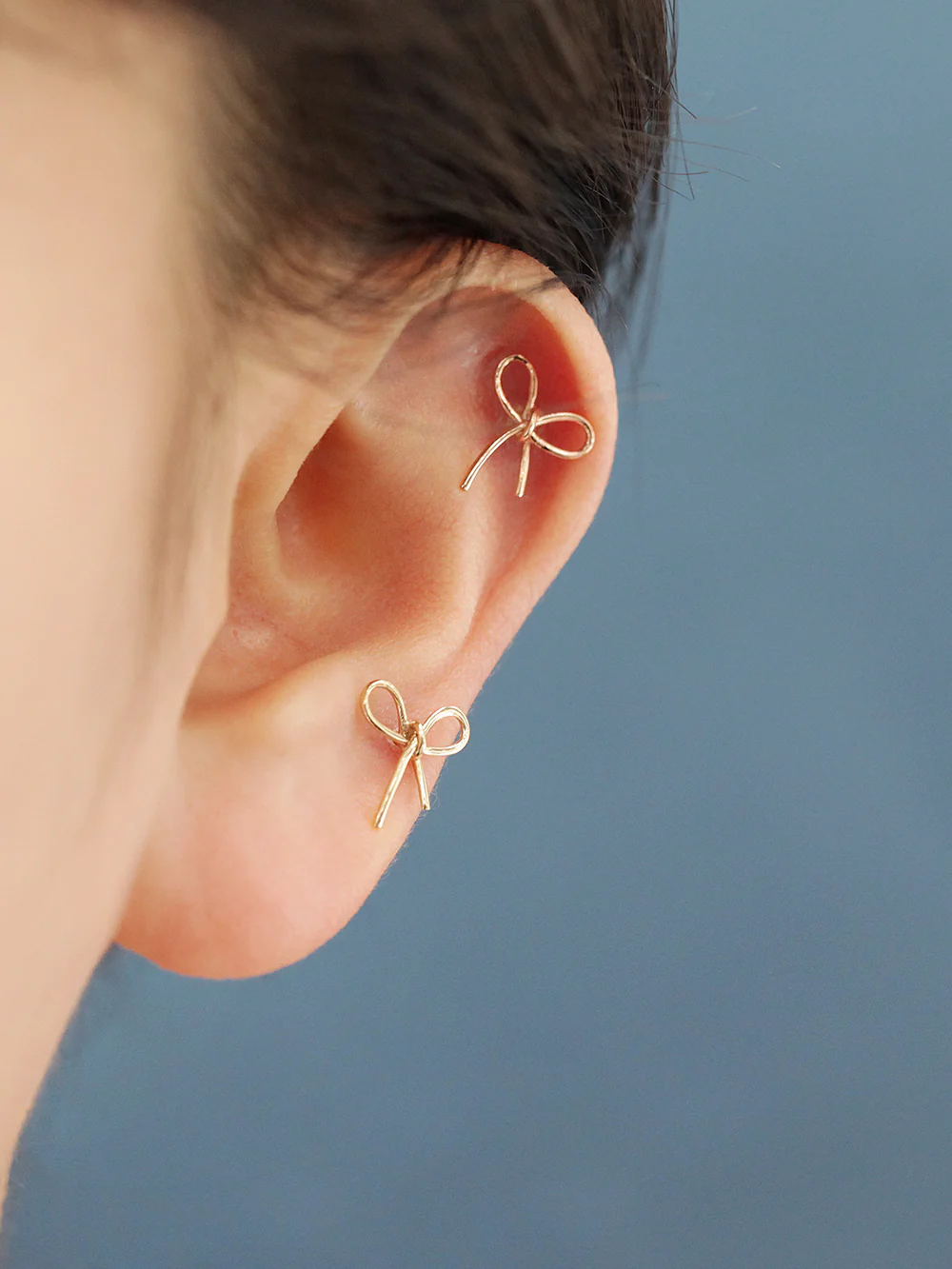 14K Gold Ribbon Internally Threaded Labret Piercing 20G18G16G - Image 8