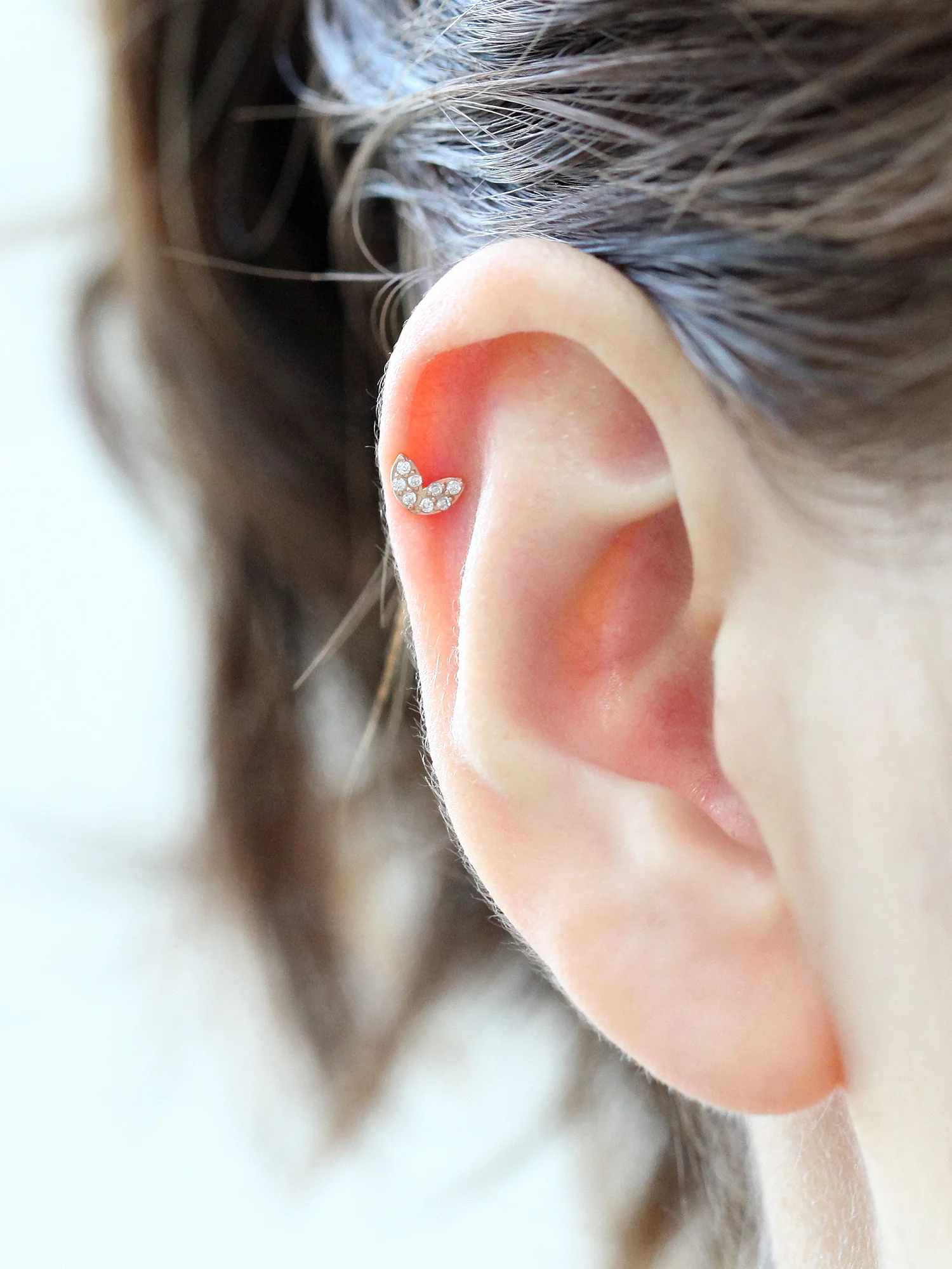 14K Gold Sprout Rook Piercing 18G16G - Image 8