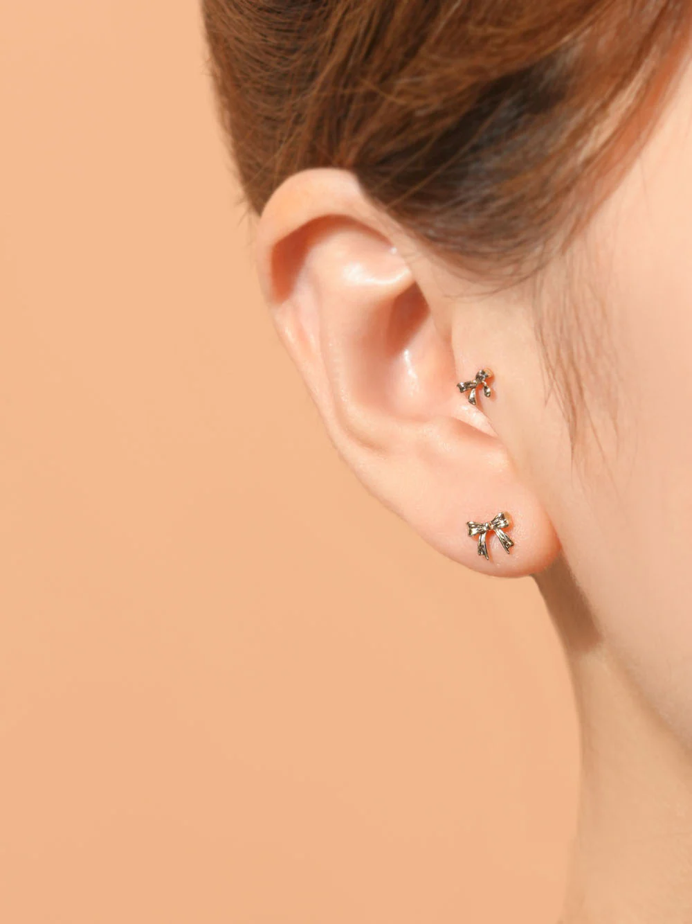 14K Gold Sweet Ribbon Cartilage Earring 20G18G16G - Image 7