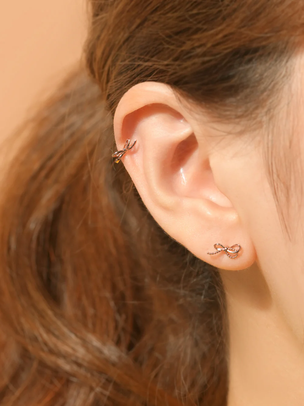 14K Gold Tail Ribbon Cartilage Earring 20G18G16G - Image 11