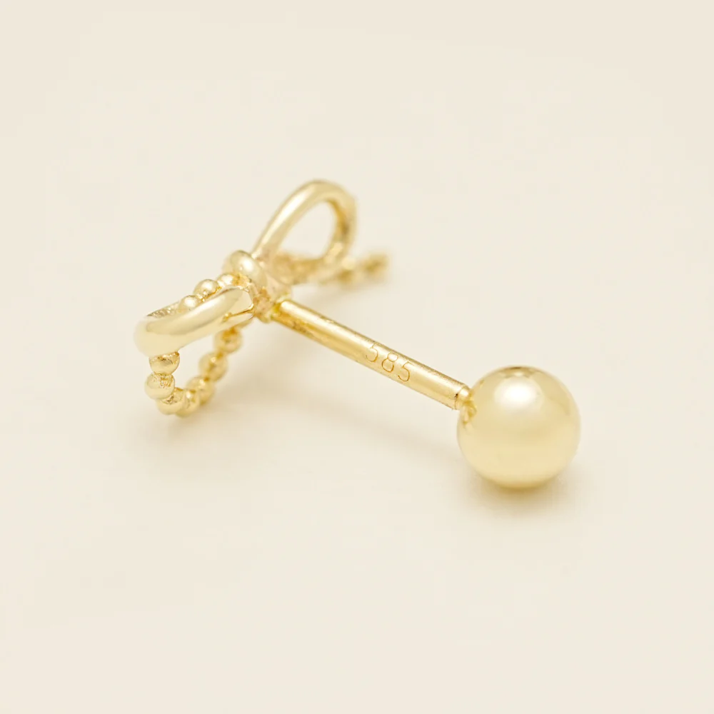 14K Gold Tail Ribbon Cartilage Earring 20G18G16G - Image 12