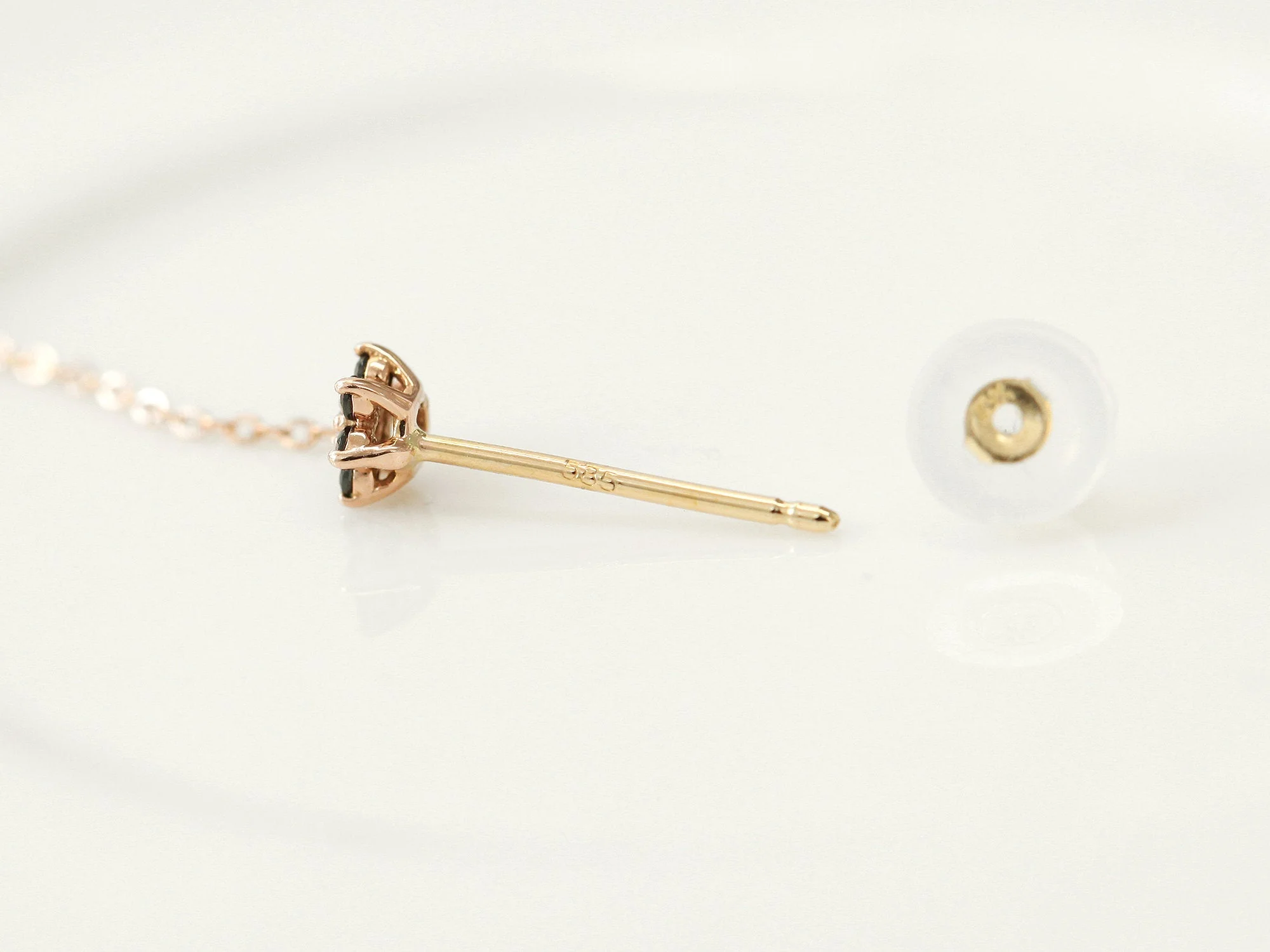 14K Gold Lovely Flower Drop Earring - Image 10