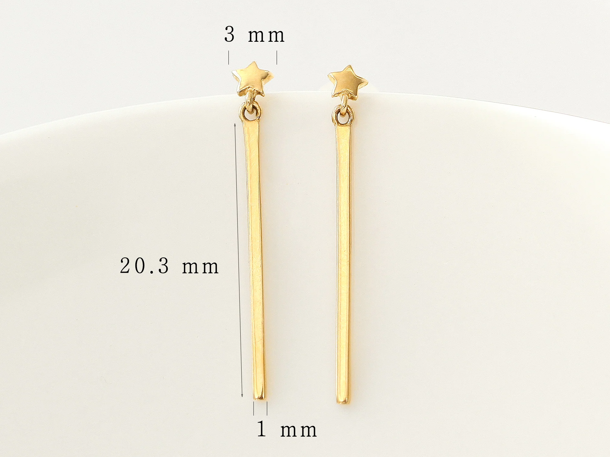 14K Gold Star Drop Earring - Image 10