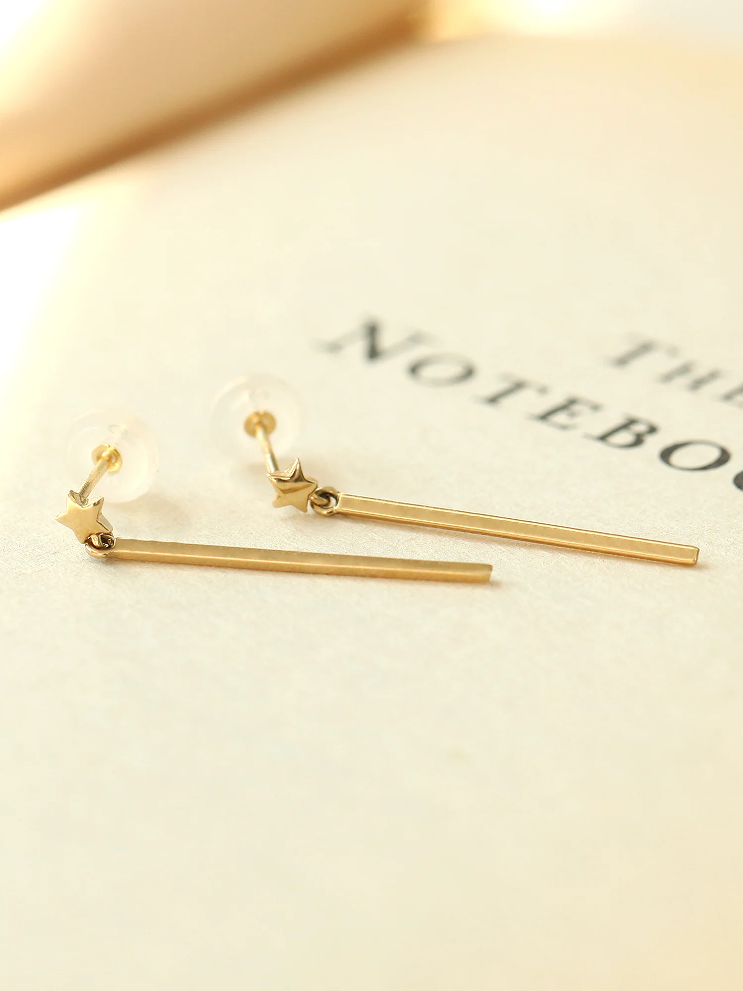 14K Gold Star Drop Earring - Image 7