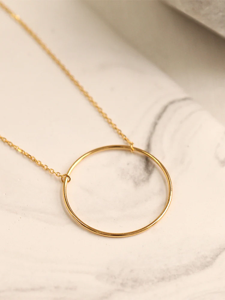 925 Silver Open Circle Necklace - Image 4