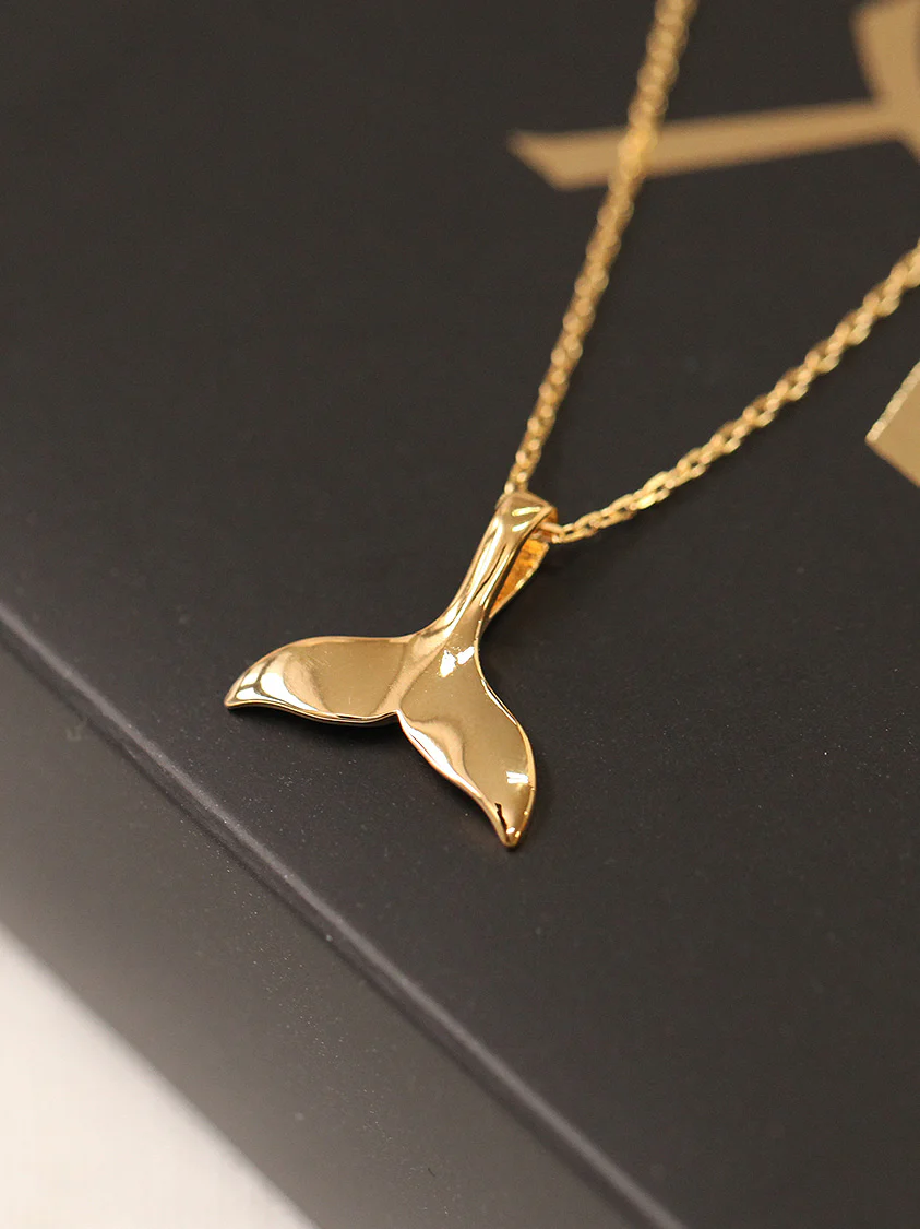 925 Silver Whale Tail Necklace - Image 4