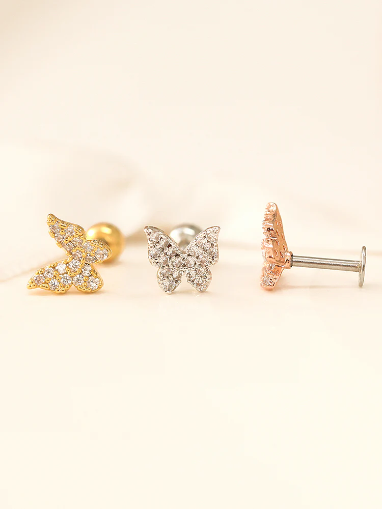 Bling Cubic Butterfly Cartilage earring - Image 4