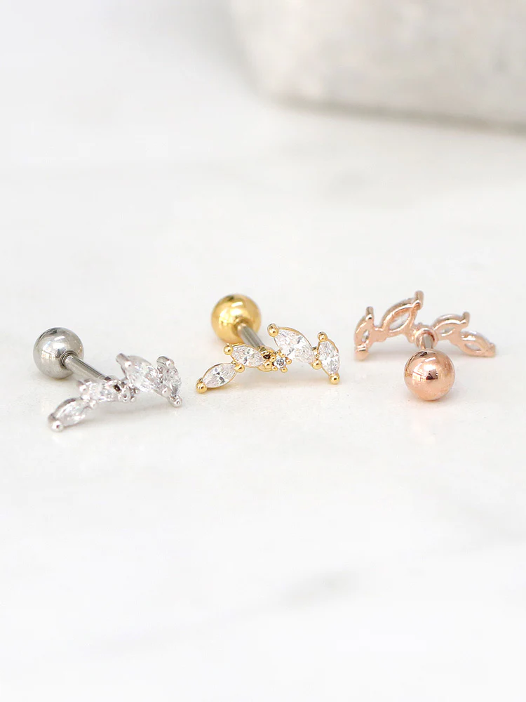 CZ Leaf Cartilage earring - Image 5